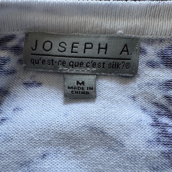 Joseph A. Cardigan Button Down Sweater mesmerizing blue and white pattern size M - Picture 9 of 9